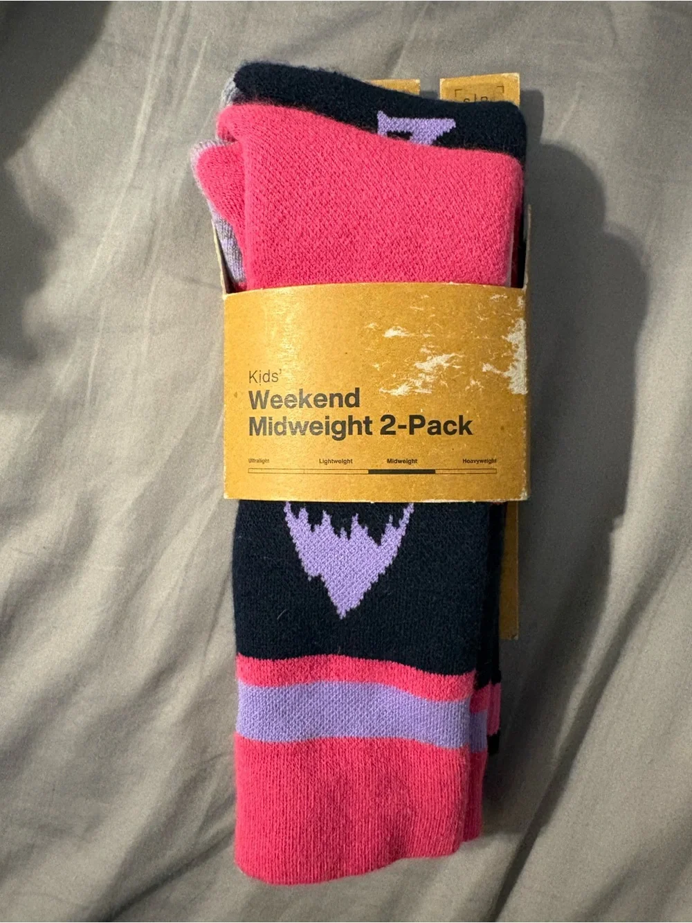 2 Pair Burton Weekend Midweight Kids Small/Medium 12.5-1.5 Fuchsia Fusion Socks